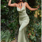 Satin Cowl Gown by Cinderella Divine 7487 -Special Occasion/Curves