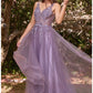 Floral Tulle A-line Women Formal Evening Gown - Cinderella Divine CD0181 -Special Occasion/Curves