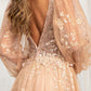GL3001 GLS by Gloria - Sheer Bodice Sequin A-Line Gown - Special Occasion/Curves