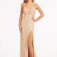 Elizabeth K - GL3055 - Sequin V-Neck Mermaid Side Slit  Dress - Special Occasion/Curves