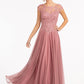 Elizabeth K - GL3068 - Embroidered A-line Cap Sleeve Scoop-Neck Gown- Special Occasion/Curves