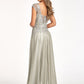 Elizabeth K - GL3068 - Embroidered A-line Cap Sleeve Scoop-Neck Gown- Special Occasion/Curves