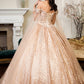 Gold_1 Elizabeth K - GL1926 - Mesh Off-Shoulder Glitter Quinceanera Dress