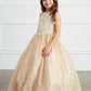 Gold_1 Girl Dress with Choker Halter Neckline - AS7032