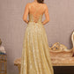 Gold_1 Sequin Sweetheart A-Line Women Formal Dress - GL3132 - Special Occasion-Curves