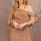 Gold_2 Sequin Asymmetric Velvet Mermaid Dress - GL3159 - Special Occasion-Curves