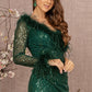 Green_4 Mesh Asymmetric Neckline Mermaid Dress GL3160 - Women Formal Dress -Special Occasion-Curves