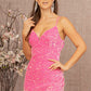 Hot Pink_2 Velvet Spaghetti Strap Mermaid Women Formal Dress - GL3145 - Special Occasion-Curves