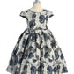 Blue Leaf Jacquard Girl Party Dress by AS550 Kids Dream - Girl Formal Dresses