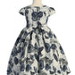Blue Leaf Jacquard Girl Party Dress by AS550 Kids Dream - Girl Formal Dresses