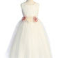 Girl Party Lace Illusion Long with Flowers Dress by AS524-F Kids Dream - Girl Formal Dresses