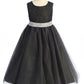 Long Lace Illusion with Thick Rhinestone Trim Girl Party Dress by AS524-E Kids Dream - Girl Formal Dresses