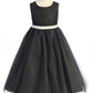 Long Lace Illusion with Thick Pearl Trim Girl Party Dress by AS524C Kids Dream - Girl Formal Dresses