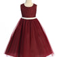 Long Lace Illusion with Thick Pearl Trim Girl Party Dress by AS524C Kids Dream - Girl Formal Dresses