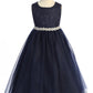 Long Lace Illusion with Rhinestone Trim Girl Party Dress by AS524-A Kids Dream - Girl Formal Dresses