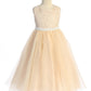 Long Lace Illusion with Thick Pearl Trim Girl Party Dress by AS524C Kids Dream - Girl Formal Dresses
