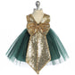 Baby Gold Silver Sequin V Back Girl Party Dress- AS498B Kids Dream