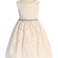 Lace V Back Bow with Rhinestone Trim Girl Party Dress by AS526-A Kids Dream - Girl Formal Dresses