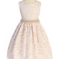 Lace V Back Bow with Mesh Pearl Trim Girl Party Dress by AS526-B Kids Dream - Girl Formal Dresses