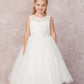 Ivory Girl Dress with Applique Bodice Tulle Skirt - AS5747