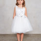 Ivory Girl Dress with Flowers Rhinestone Bodice - AS7027