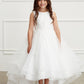 Ivory Girl Dress with Glitter Bodice and Tail Skirt - AS5814