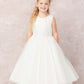Ivory Girl Dress with Sequin and Tulle Skirt Dress - AS5752