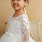 Ivory_1 Girl Dress with Illusion Neckline and Applique Dress - AS5830