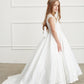 Ivory_2 Girl Dress with Illusion Neckline Lace Bodice Dress - AS5828