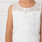 Ivory_3 Girl Dress with Beautiful Illusion Neckline Dress - AS5797