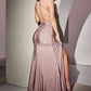 Hot Stone Stretch Jersey Slit Women Formal Gown By Ladivine KV1065 - Special Occasion