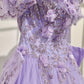 Lavender_2 Floral Off The Shoulder Quinceanera Ball Gown 15701
