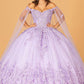 Lilac GL3110 - Butterfly Applique Glitter Quinceanera Dress