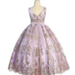 Lilac_1 Girl Dress with Glitter Tulle Overlay Dress - AS7036