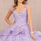 Lilac_2 Jewel 3-D Butterfly Applique Sweetheart Quinceanera Dress - GL3112