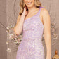 Lilac_2 Sequin Asymmetric Mermaid Slit Gown GL3165 -Women Formal Dress- Special Occasion-Curves