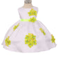 Lime Baby Shantung Flower Party Dress-AS219F
