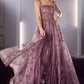 Mauve Glitter Print A-Line Gown J840 - Women Evening Formal Gown - Special Occasion