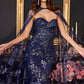 Navy_1 Strapless Fitted Mermaid Gown J834 - Women Evening Formal Gown - Special Occasion-Curves