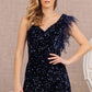 Navy_2 Asymmetric Feather Mermaid Women Formal Dress - GL3154 - Special Occasion-Curves