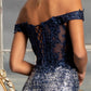 Navy_3 Sheer Bodice Cut-Away Shoulder Women Formal Dress - GL3024 - Special Occasion-Curves