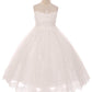 Off-White Girl Dress - Lace Applique Illusion Bateau Dress - AS7007 Kids Dream