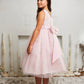 Pink_2 Girl Dress - Pink Sequin Back V Bow Dress - AS498 Kids Dream