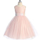 Pink_4 Girl Dress - Pink Sequin Back V Bow Dress - AS498 Kids Dream