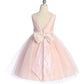 Pink_5 Girl Dress - Pink Sequin Back V Bow Dress - AS498 Kids Dream