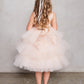 Rose Gold_1 Girl Dress with Metallic Glitter Bodice Tulle Skirt Dress - AS5790