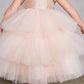 Rose Gold_2 Girl Dress with Metallic Glitter Bodice Tulle Skirt Dress - AS5790