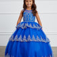 Royal Blue Girl Dress with Ruffle Lace Pageant Dress - AS7030