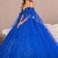 Royal Blue_2 GL3111 - Embroidery Glitter Sweetheart Neck Quinceanera Dress