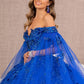 Royal Blue_3 GL3111 - Embroidery Glitter Sweetheart Neck Quinceanera Dress